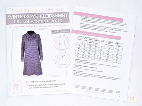 Papierschnittmuster - Winterkombikleid & Shirt No. 13 - Damen - Lillesol & Pelle